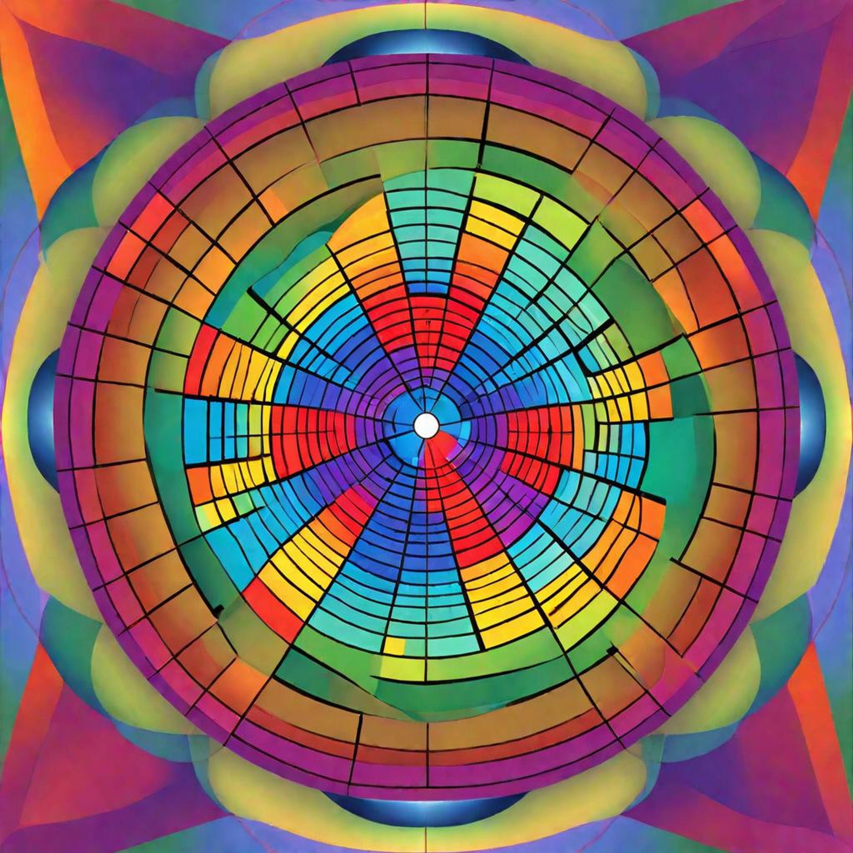 concentric-wavy-grids-transparent-wavy-colorful-hemisphere-layers