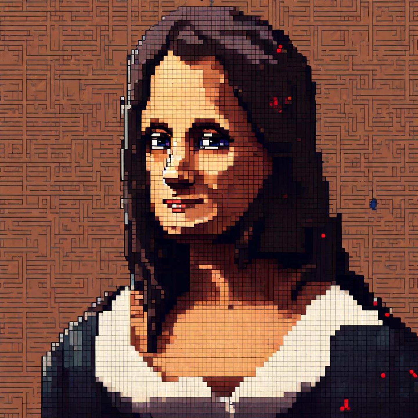 Modern Mona Lisa Pixel Art Fashion Icon LimeWire