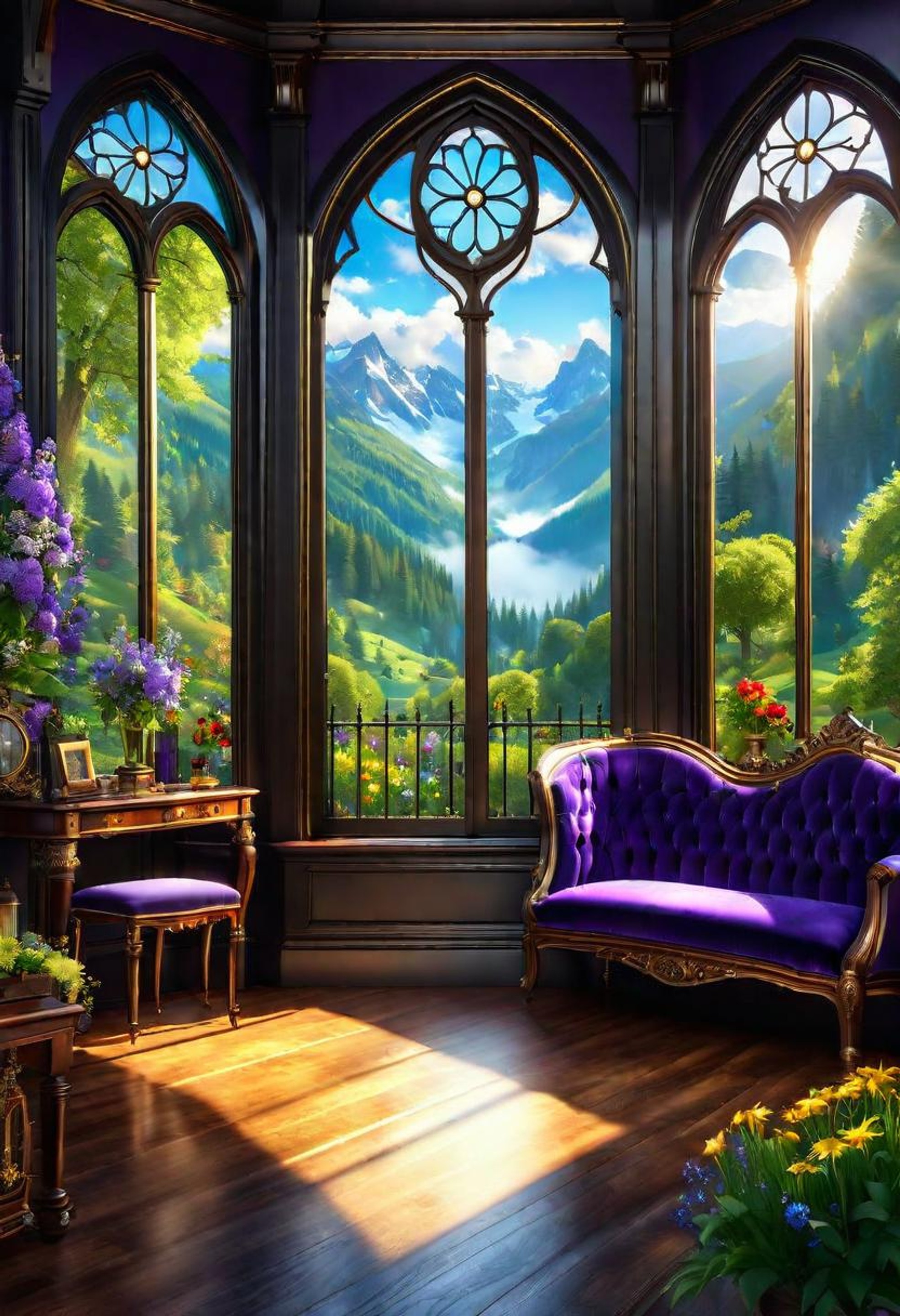 Steampunk Victorian House Colors, Nature, and Cinematic Lighting