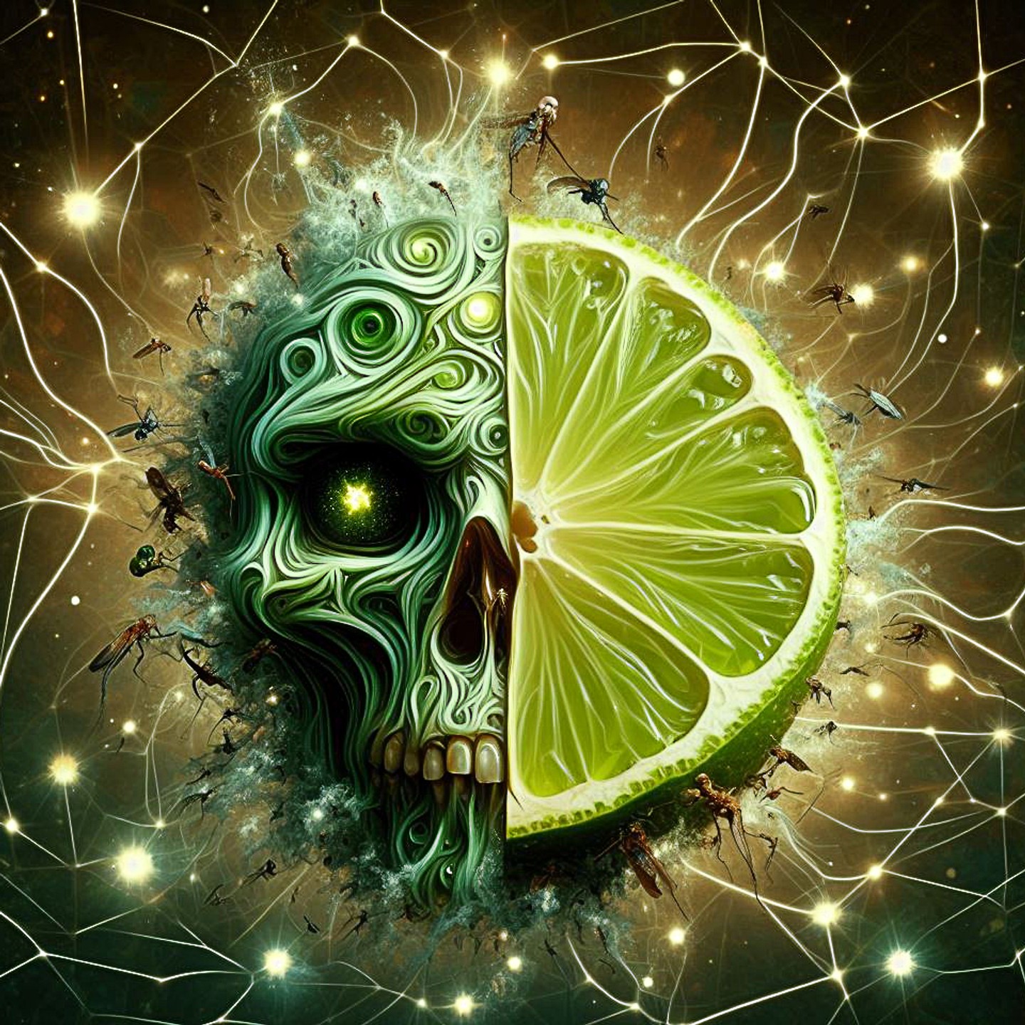 Mystical Cosmic Citrus Abstract Art Of A Lime Face Creative Art Via Mystical Cosmic Citrus Abstract Art Of A Lime Face Creative Art Via